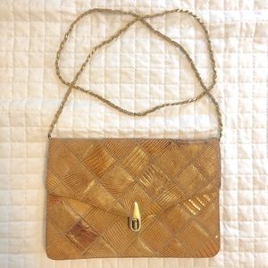 Vintage Leather Bag with Chain Strap
